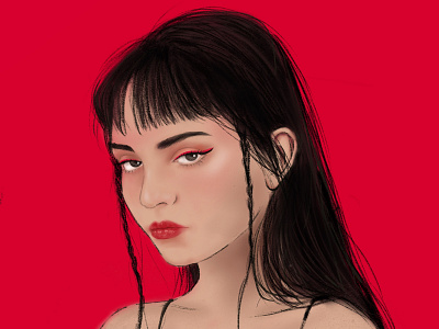 red design digitalart drawing girl illustration red