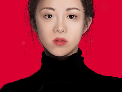 red design digitalart drawing girl illustration red