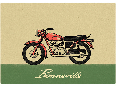 Triumph Bonneville Matchbox Label design distressed illustration matchbox motorcycle texture typography