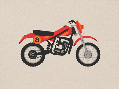 Vintage 1980’s Dirt Bike art classic design dirt bike distressed flat icon illustration minimal motocross motorbike motorcycle off road retro texture vector vintage