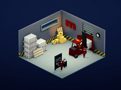 Isometric animation still 3d 3d animation 3d art advertisement animation c4d illustration isometric locker still video