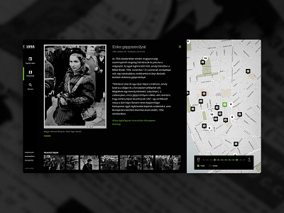 Digital memory of 1956 1956 56 anniversary dark ui darkui design history hungary map memorial revolution ui web webdesign