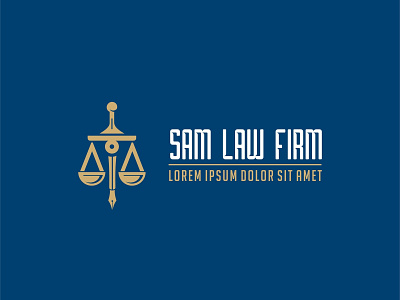 Sam Law Firm Logo design flat illustration logo vector