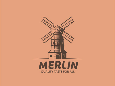 Windmill bakery logo bakery bakerylogo design logo logodesign modern silhouette village windmill winmilllogo