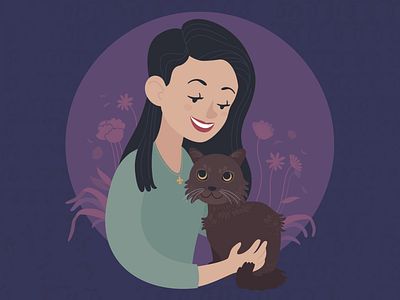 Cat Family Portrait Illustration