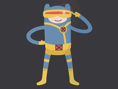 Finn Cyclops adventure time crossover illustration vector xmen