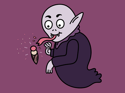 Happy Nosferatu cartoon character art character concept halloween ice cream illustration illustrator nosferatu vector