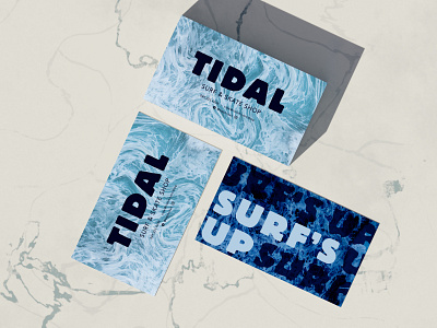 Tidal Surf & Skate Shop brand businesscard letterform logo photoshop