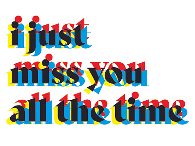Miss You & Jumbled bold color design font type