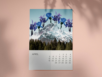 April Calendar adobe calendar collageart nature photoshop realism