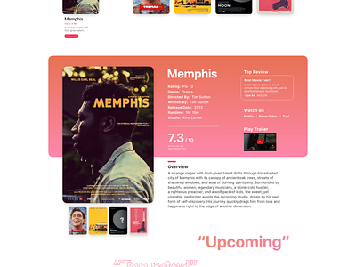 Movie search engine website branding coral pink design minimal movie app search engine typography website
