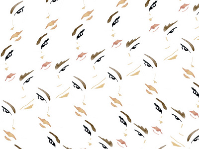 Faces on Repeat design faces illustration pattern procreate wallpaper