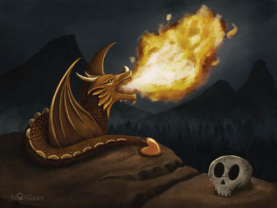 Dragon digital 2d digital paint illustator illustration