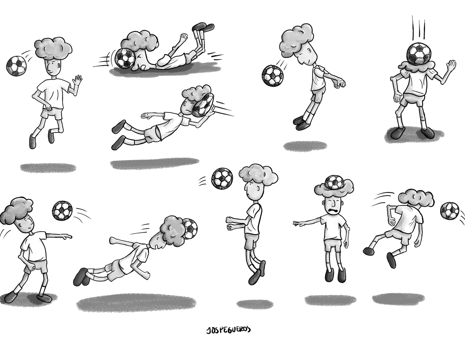 Soccer toon by Jos Pegueros on Dribbble