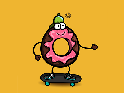 Donut skater animation character art character design design design art designspiration desinger digital 2d donut illustator illustration skate vector vector art