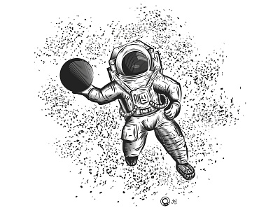 Astronaut astronaut ball black white character character art design design art designspiration desinger digital 2d hatch hatchers illustator illustration vector vector art vector artwork vector artworks