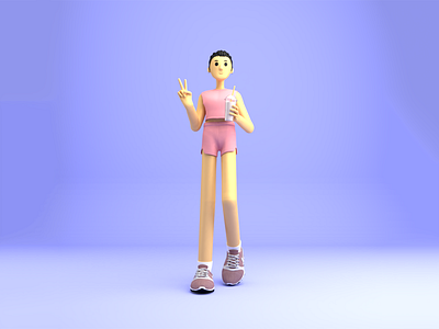 SportGirl 3d 3d art 3dsmax blender branding c4d character characterdesign cinema4d design illustration illustrator