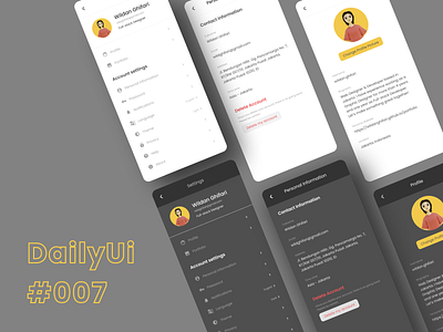 DailyUi #007 - Setting app design dailyui dailyuichallenge setting settings page settings ui ui uiux user experience user interface user interface design