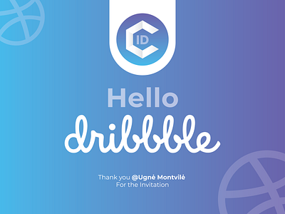 Hello Dribbble branding design dribble first shot firstshot flat hello hello dribbble illustrator logo vector web website