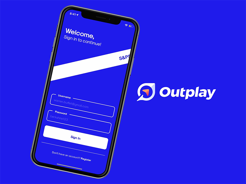 Outplay — Sign In design investment investment app mobile mobile app design react native ui