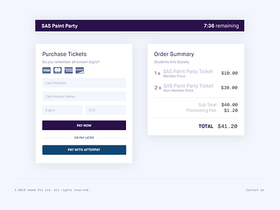 Ticket Payment Form payment form ui web design