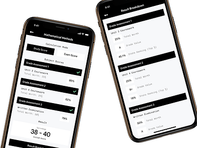 Study Score Calculator app design ios ui