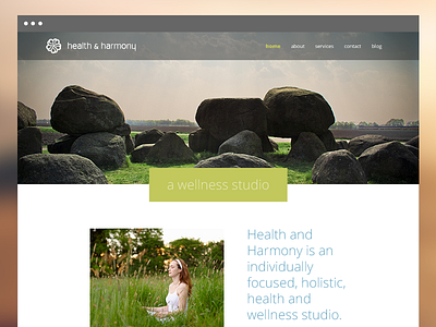 Health + Harmony clean harmony health layout minimal web website