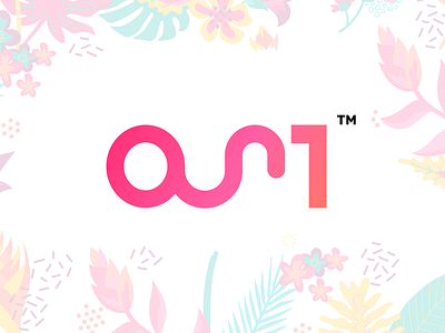 OUM ONE abstract bends branding colorful flower garden geometry gradient graphic design graphicdesign identity lettering logo logotype modern shop vector visual identity