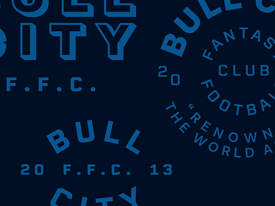 B. C. F. F. C. badge blue circles crest durham flat logo north carolina type