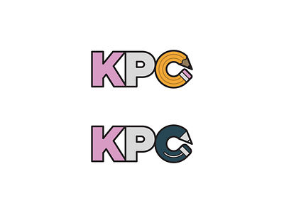 KPC blue design flat grey illustration logo pink type yellow