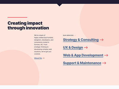 Impact Through Innovation branding circles composition figma flat layout mockup type ui web design