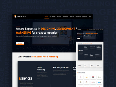 GlobsTech | Website Design brand branding css design html logo ui ux web website