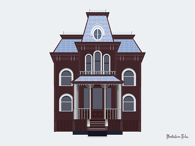 Bates Motel Architecture Illustration | Made in Figma architectur architecture art architecture illustration art work concept art concept artist concept design digital art digital illustration digital landscape environment art flat design flat illustration illustration illustration artist night life vector art visual development