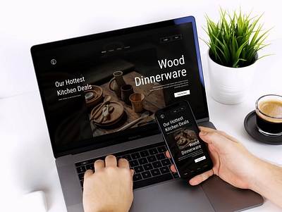 Wood Dinnerware | Quick UI Design! app clean website ecommerce ecommerce website feature mobile design product design shopping website typography ui ui design ui designer ui ux user experience user interface design ux web website