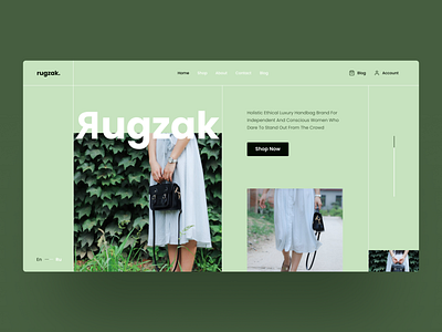 Rugzak - Bag | Concept UI Design design ecommerce homepage interaction interface landing minimal product shop typography ui ux web website веб веб дизайн веб сайт минимальный