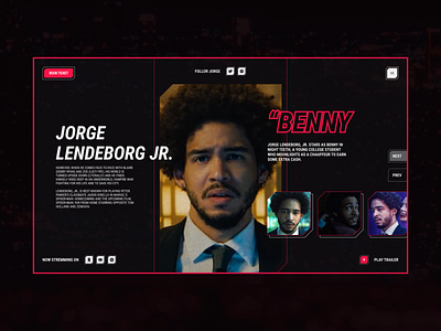 Netflix Night Teeth | Benny Profile Page 一 Concept UI Design