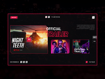 Netflix Night Teeth | Video Page 一 Concept UI Design