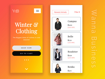 Winter & Clothing | Application animation app art brand branding character css design html illustration ios minimal mobile responsive design typography ui ux vector web website