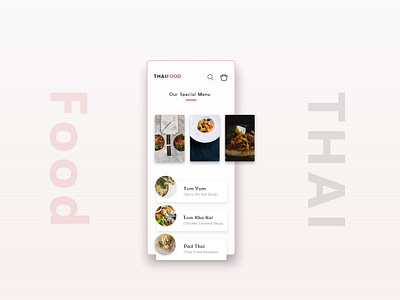 ThaiFood app branding css design food app interaction logo typography ui ux vector