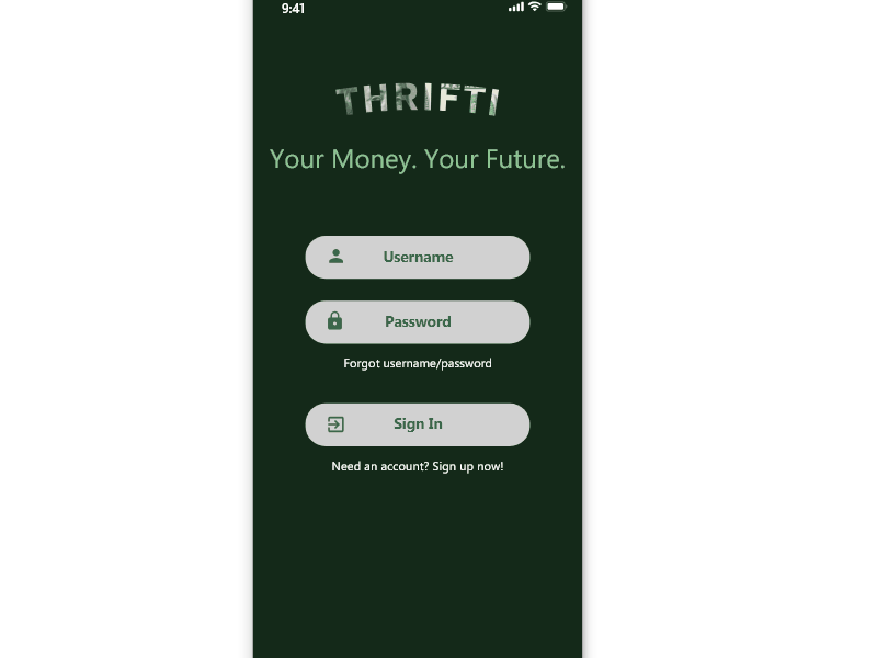 THRIFTI App adobe illustrator adobe xd design iphone 10 logo ui ui ux design ui ux designer ux