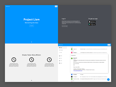 Project Liam design email inbox mail modern ui ux web website