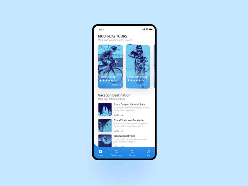 Tour  App  Dynamic Design