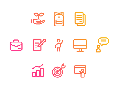 Onboarding Icons branding color design digital genially gradient icon illustration ui vector web