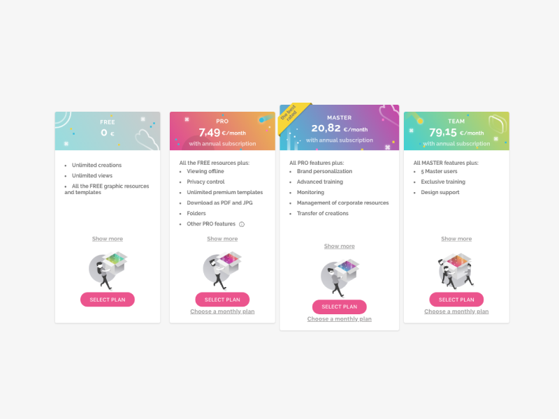 Genially pricing Design & Illustration ux app typography ui artdirection genially digital icon website web gradient color vector illustration design branding