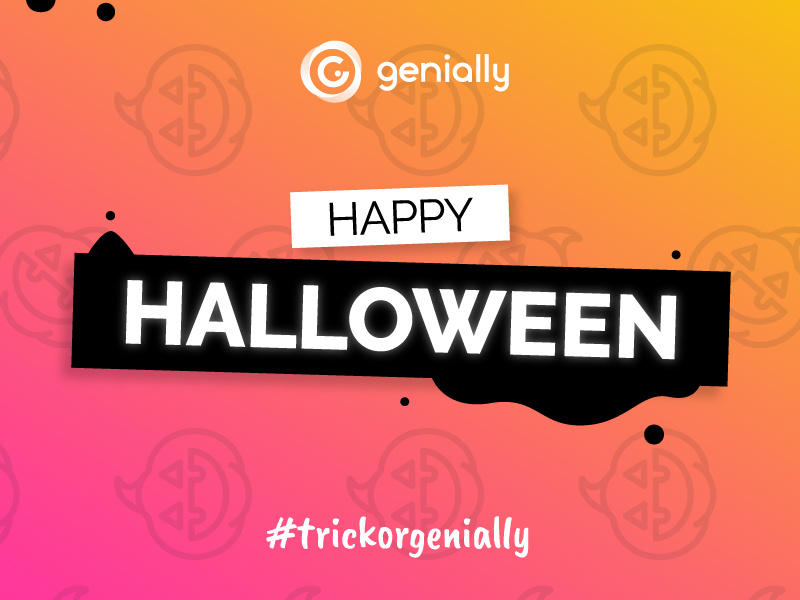 Trick or Genially halloween halloween design icon artdirection genially digital website web gradient color vector illustration design branding