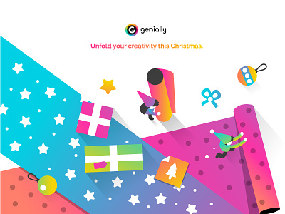 Unfold your creativity this Christmas artdirection branding color design digital genially gradient icon illustration ui vector web website