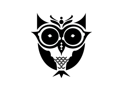 Owl 2 animals black logo owl