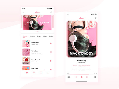 Cheer Music app design ui