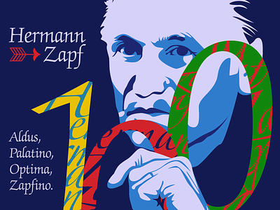 Hermann Zapf — 100 art classic design happy birthday hermann zapf typo typography vector