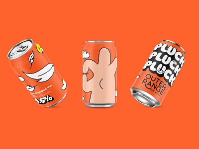 Pluck Pluck Pluck adobeillustrator beer branding bright color can illustration packaging vector